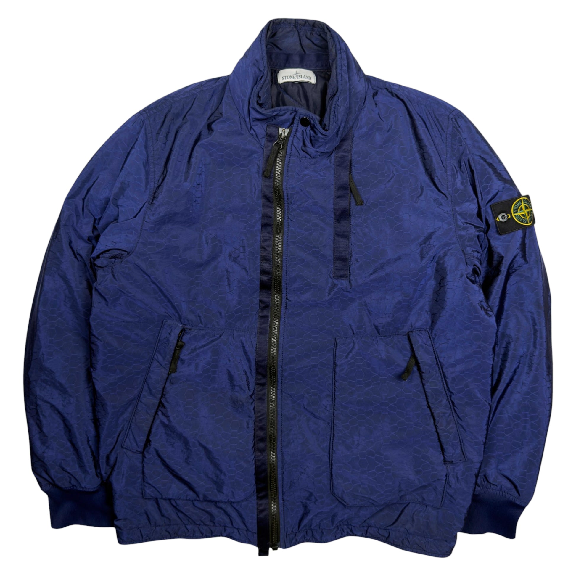 A/W 2014 Stone Island Nylon Metal Watro Jacquard Padded Jacket - Blue