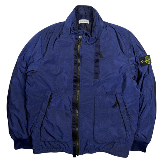 A/W 2014 Stone Island Nylon Metal Watro Jacquard Padded Jacket - Blue