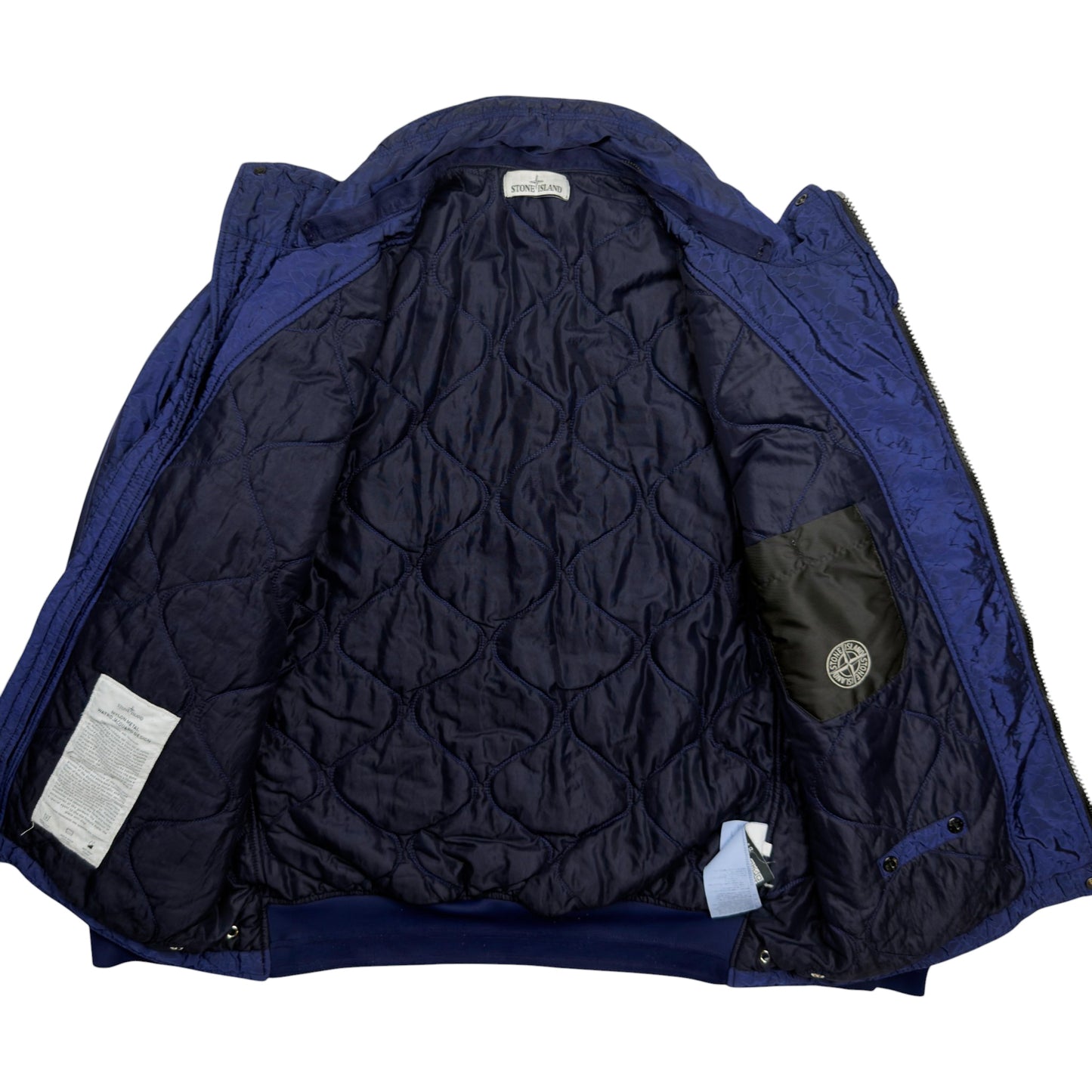A/W 2014 Stone Island Nylon Metal Watro Jacquard Padded Jacket - Blue