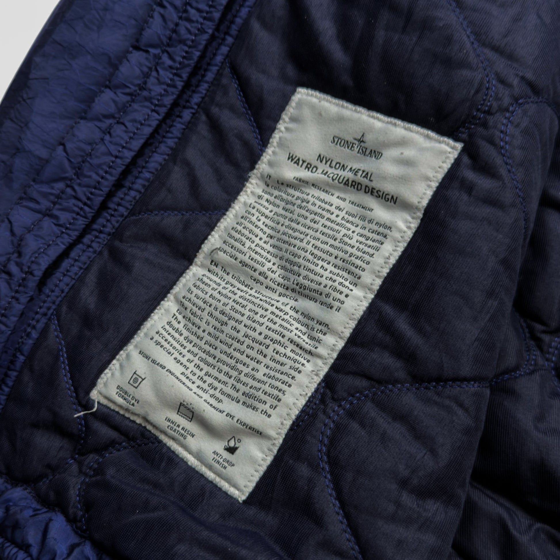A/W 2014 Stone Island Nylon Metal Watro Jacquard Padded Jacket - Blue
