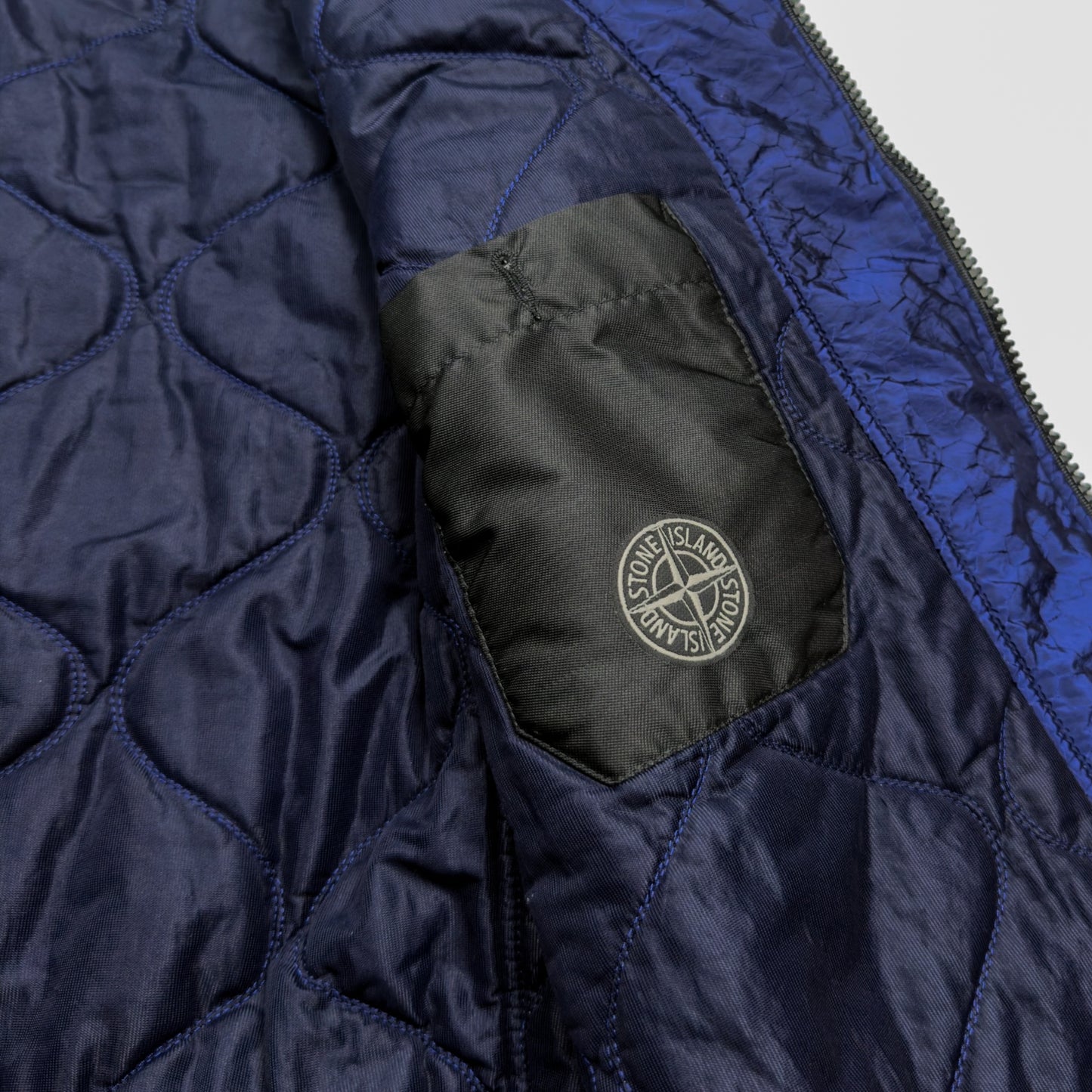 A/W 2014 Stone Island Nylon Metal Watro Jacquard Padded Jacket - Blue
