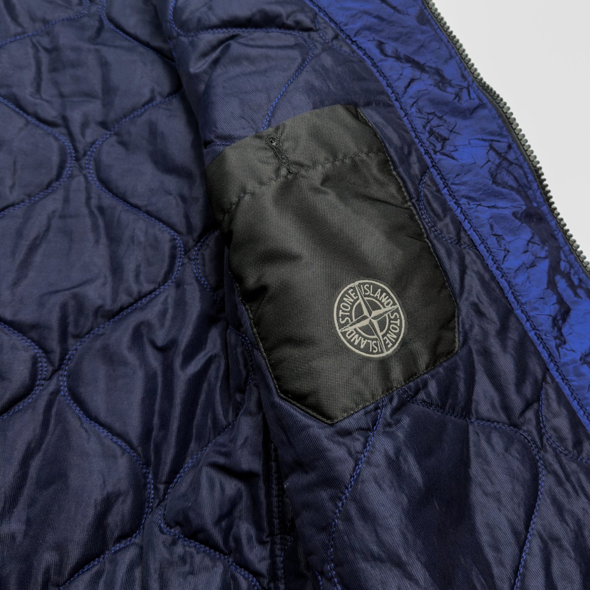 A/W 2014 Stone Island Nylon Metal Watro Jacquard Padded Jacket - Blue