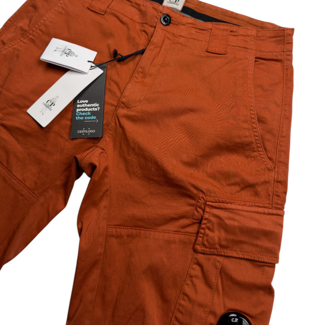 C.P. Company Stretch Sateen Cotton Cargo Shorts - Orange