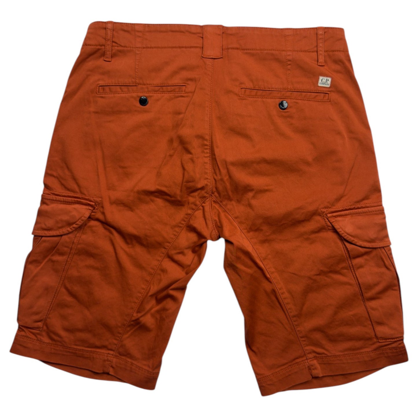 C.P. Company Stretch Sateen Cotton Cargo Shorts - Orange