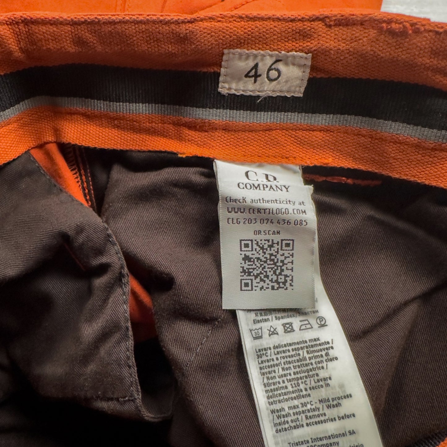 C.P. Company Stretch Sateen Cotton Cargo Shorts - Orange