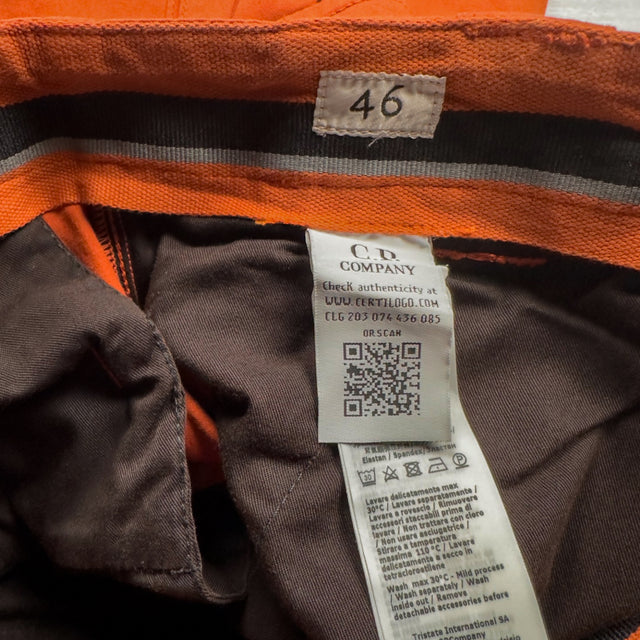 C.P. Company Stretch Sateen Cotton Cargo Shorts - Orange