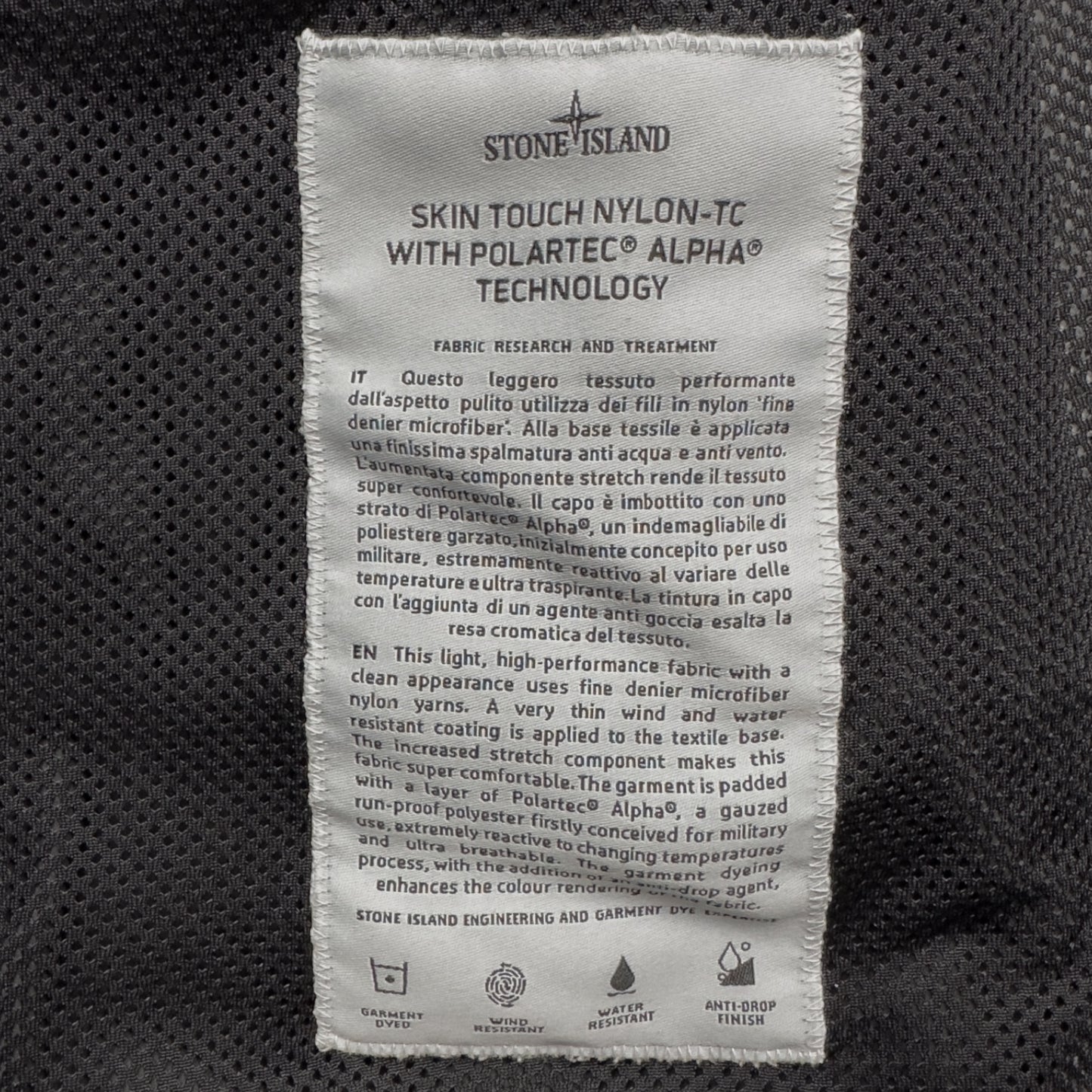 S/S 21 Stone Island Skin Touch Nylon-TC with Polartec Alpha Technology - Black