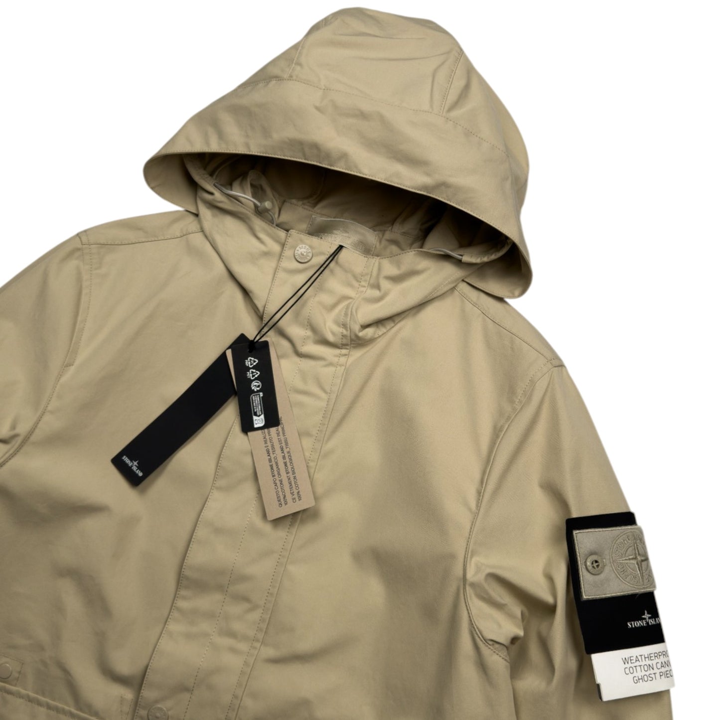 S/S 25 Stone Island Weatherproof Cotton Canvas Ghost Piece Jacket