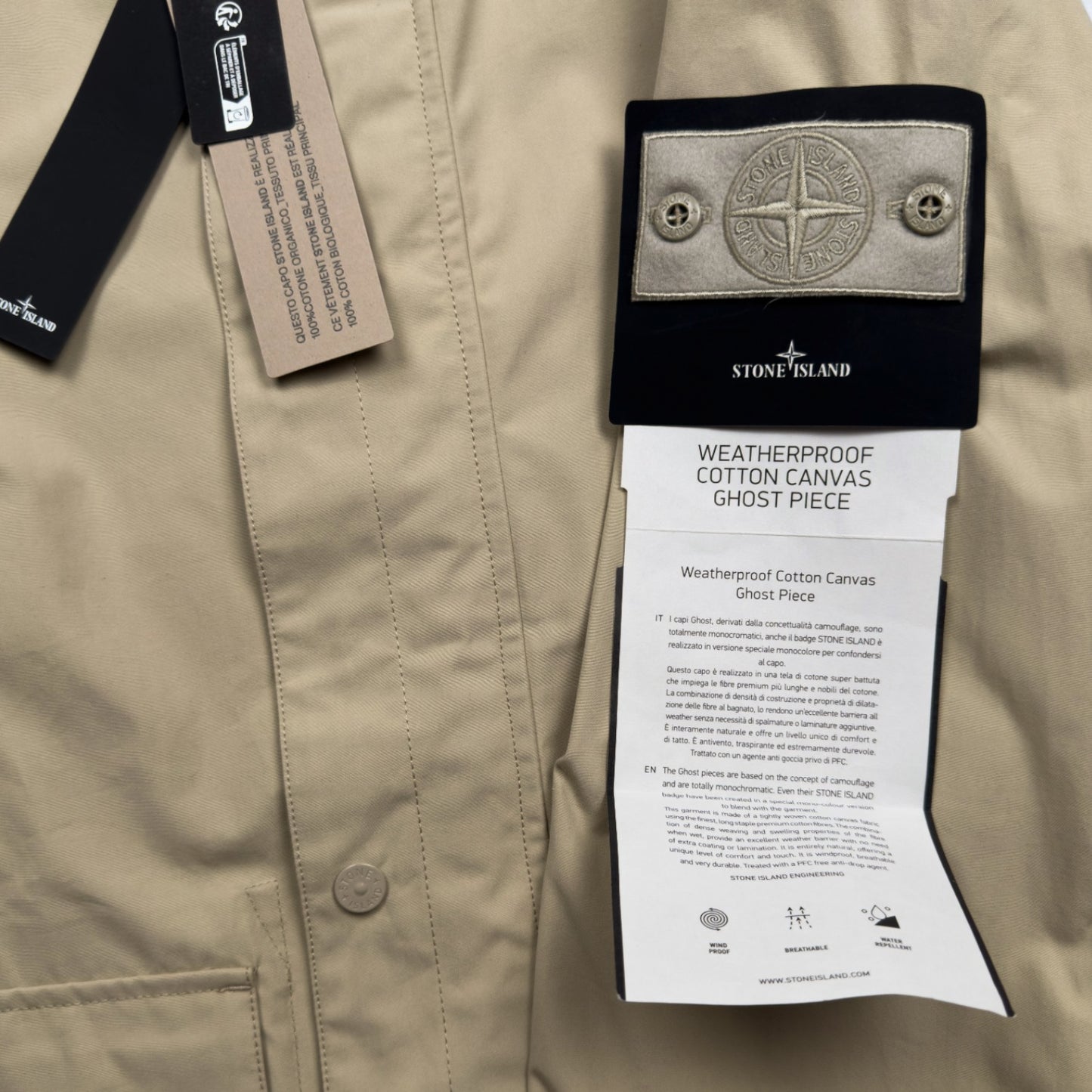 S/S 25 Stone Island Weatherproof Cotton Canvas Ghost Piece Jacket