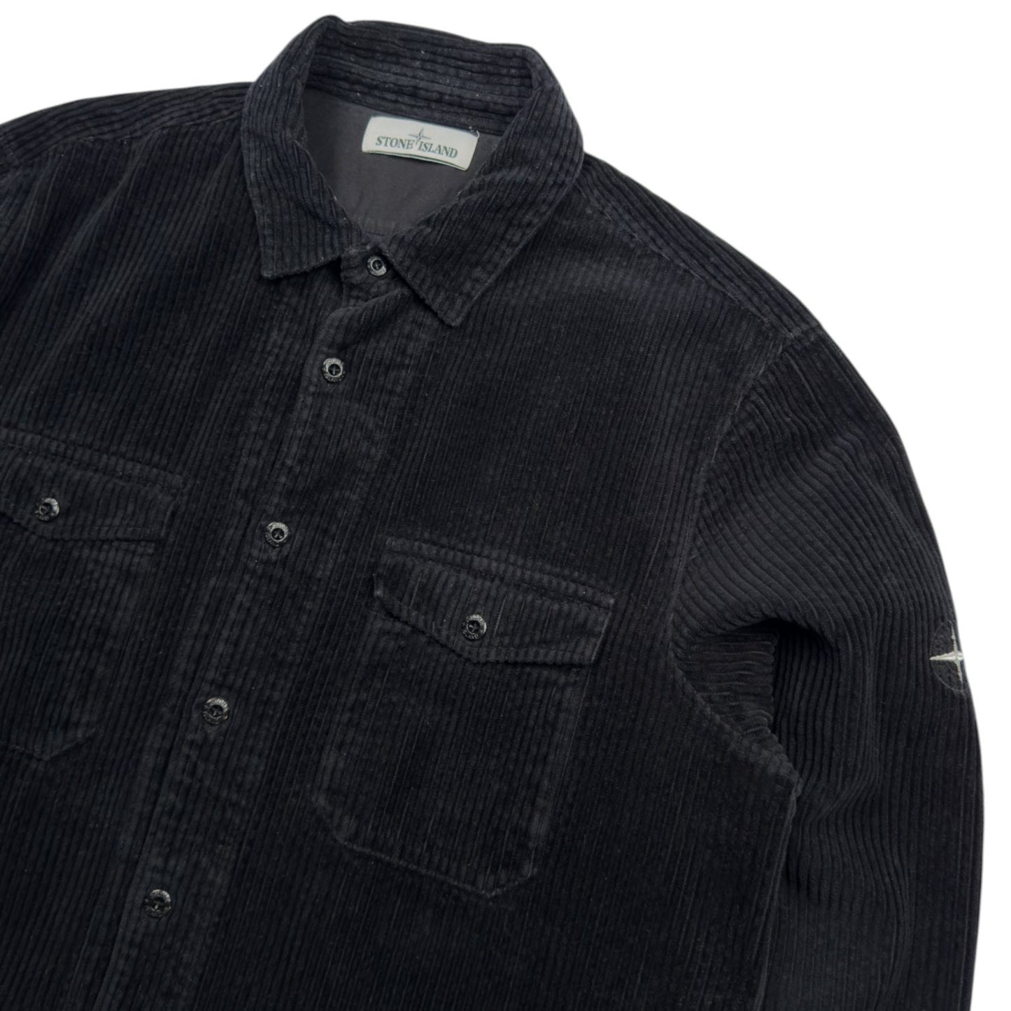 A/W 20 Stone Island Corduroy 2 Pocket Overshirt - Black