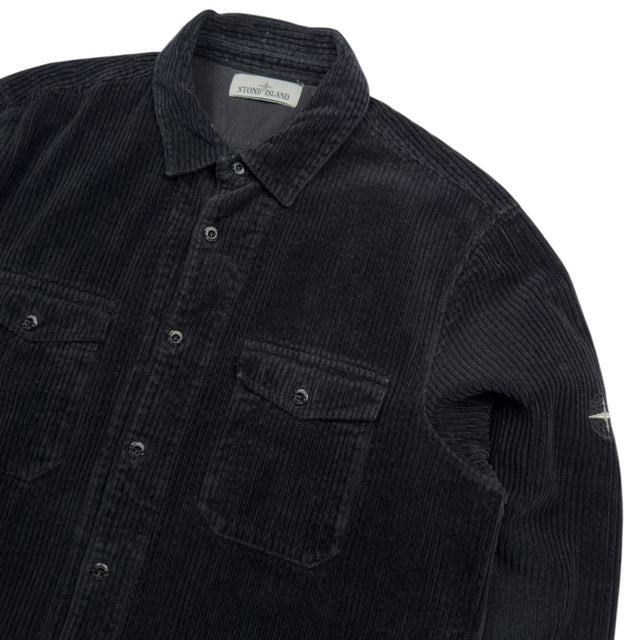 A/W 20 Stone Island Corduroy 2 Pocket Overshirt - Black