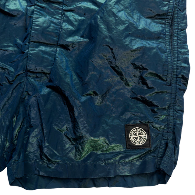 S/S 17 Stone Island Nylon Metal Weft Swim Shorts - Blue / Green