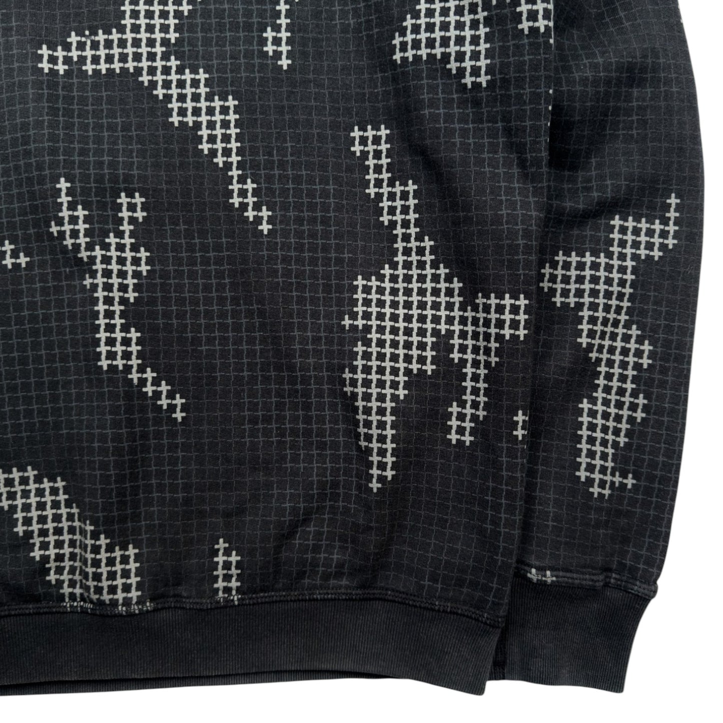 A/W 17 Stone Island Grid Check Camo Crewneck Sweater - Black