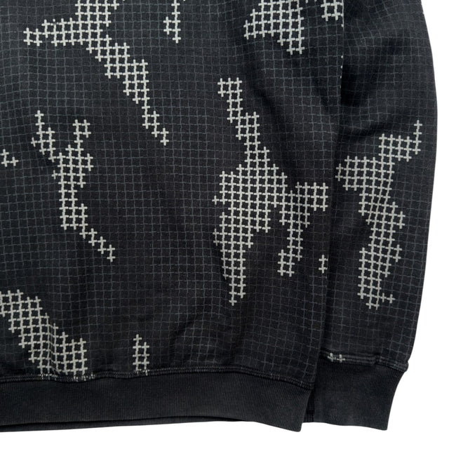 A/W 17 Stone Island Grid Check Camo Crewneck Sweater - Black
