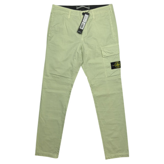 S/S 21 Stone Island Stretch Cotton Cargo Trousers - 31 SL - Mint Green