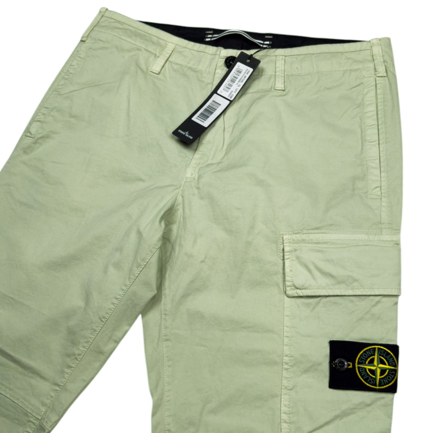 S/S 21 Stone Island Stretch Cotton Cargo Trousers - 31 SL - Mint Green