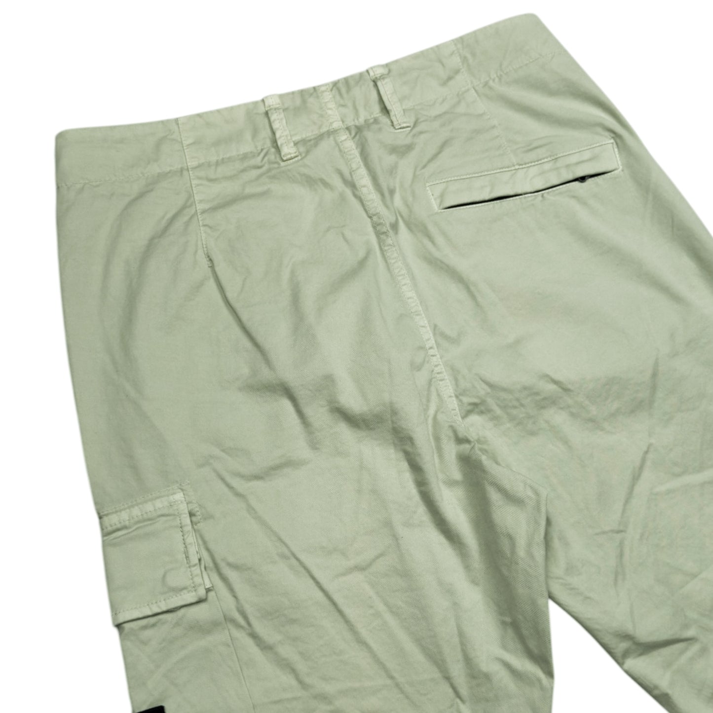 S/S 21 Stone Island Stretch Cotton Cargo Trousers - 31 SL - Mint Green