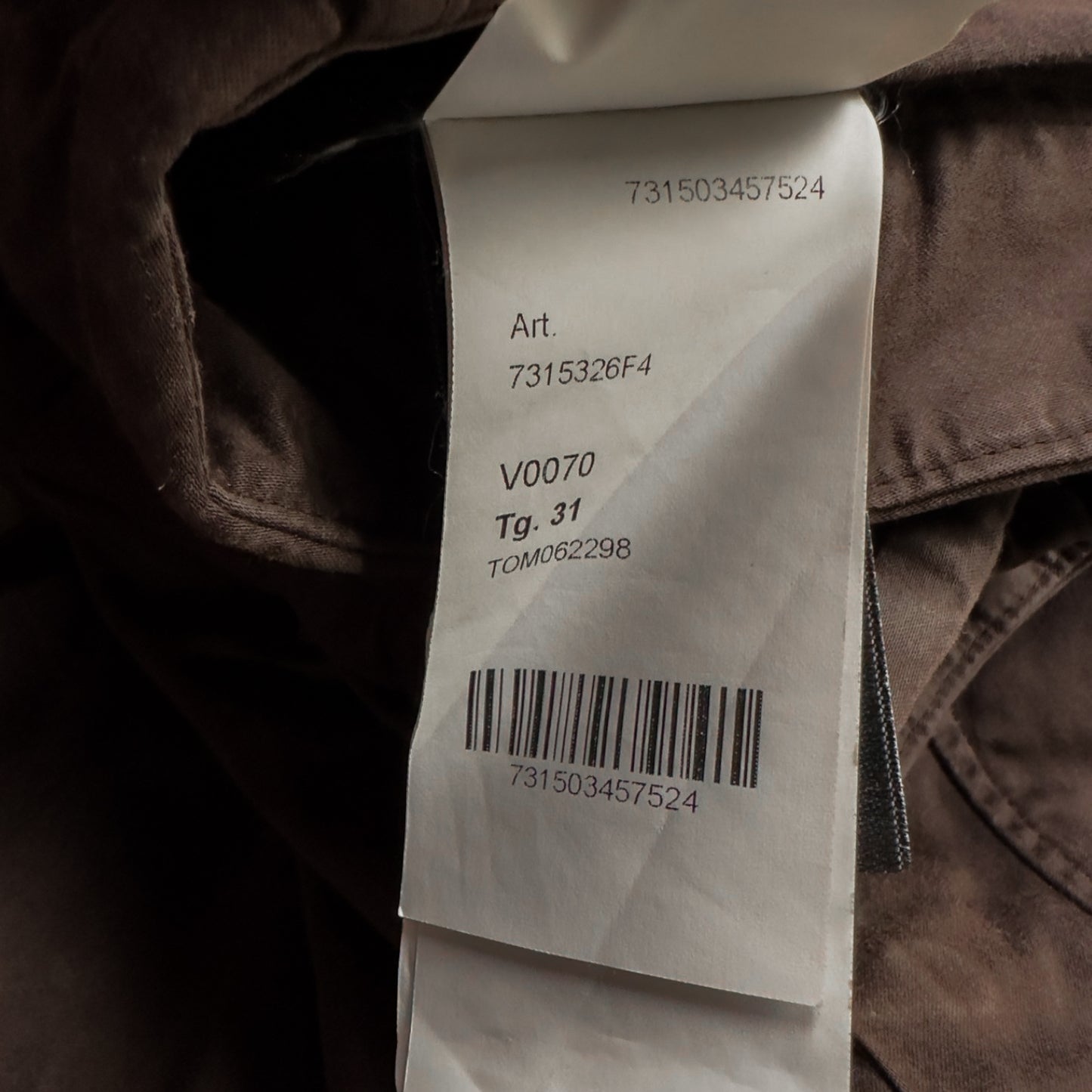 A/W 20 Stone Island Brown Ghost Cargo Trousers - 31 CO