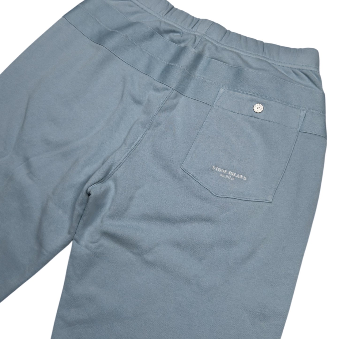 S/S 25 Stone Island Marina Cotton Fleece Joggers - Blue