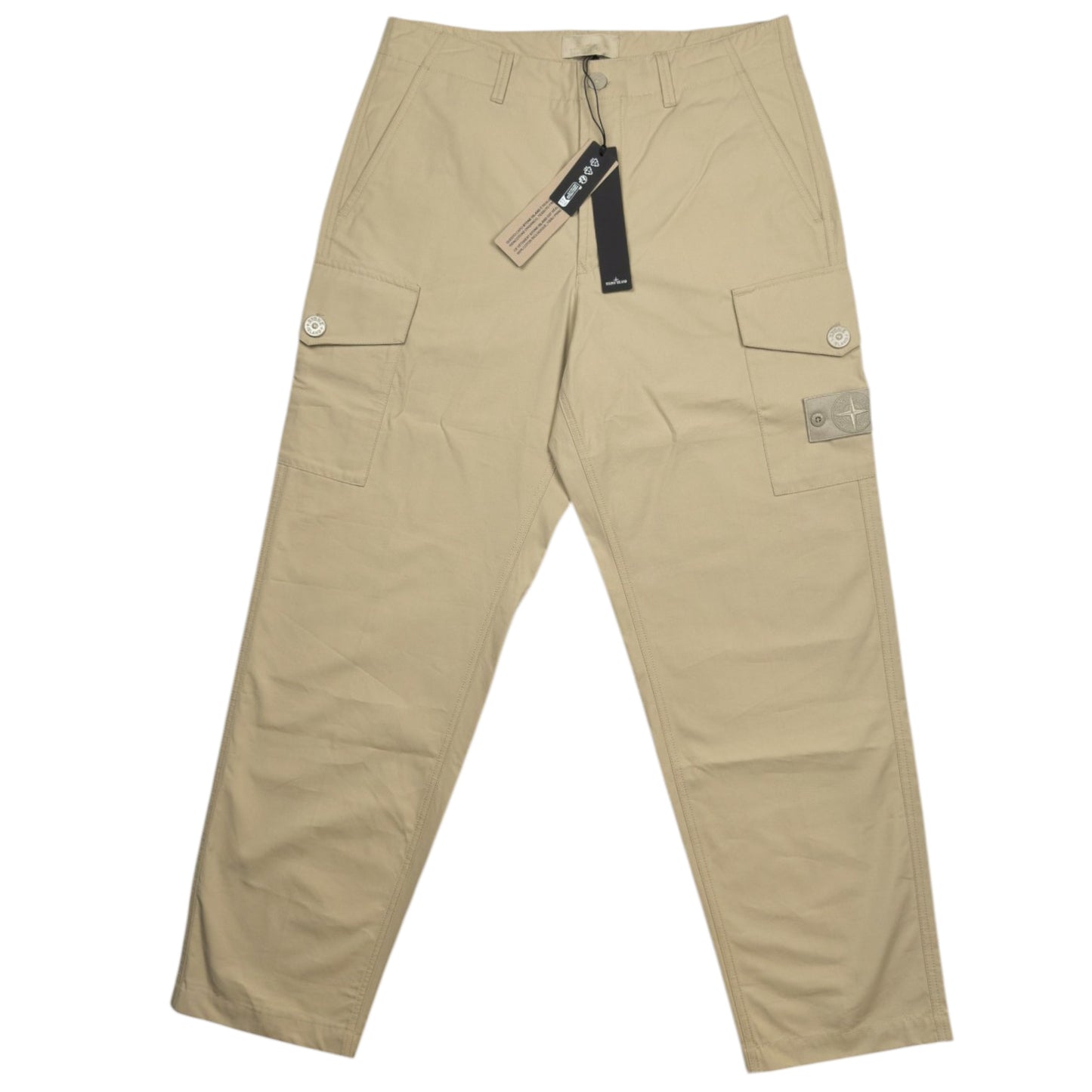 S/S 25 Stone Island Weatherproof Cotton Canvas Ghost Piece Cargo Trousers - 33 RE
