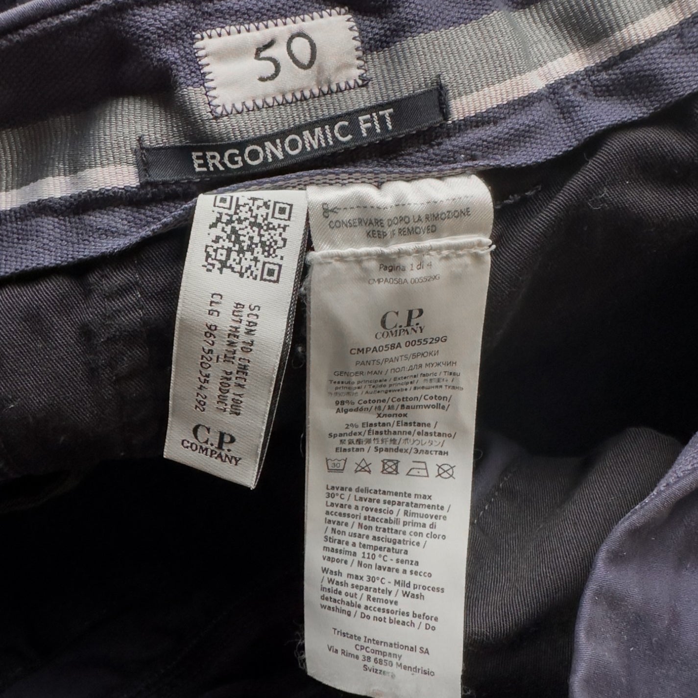 C.P. Company Ergonomic Fit Cargo Trousers - Navy