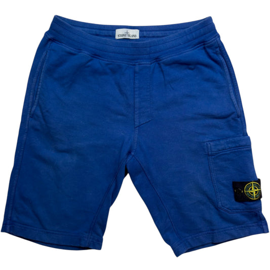 S/S 16 Stone Island Cotton Jersey Cargo Shorts - Blue