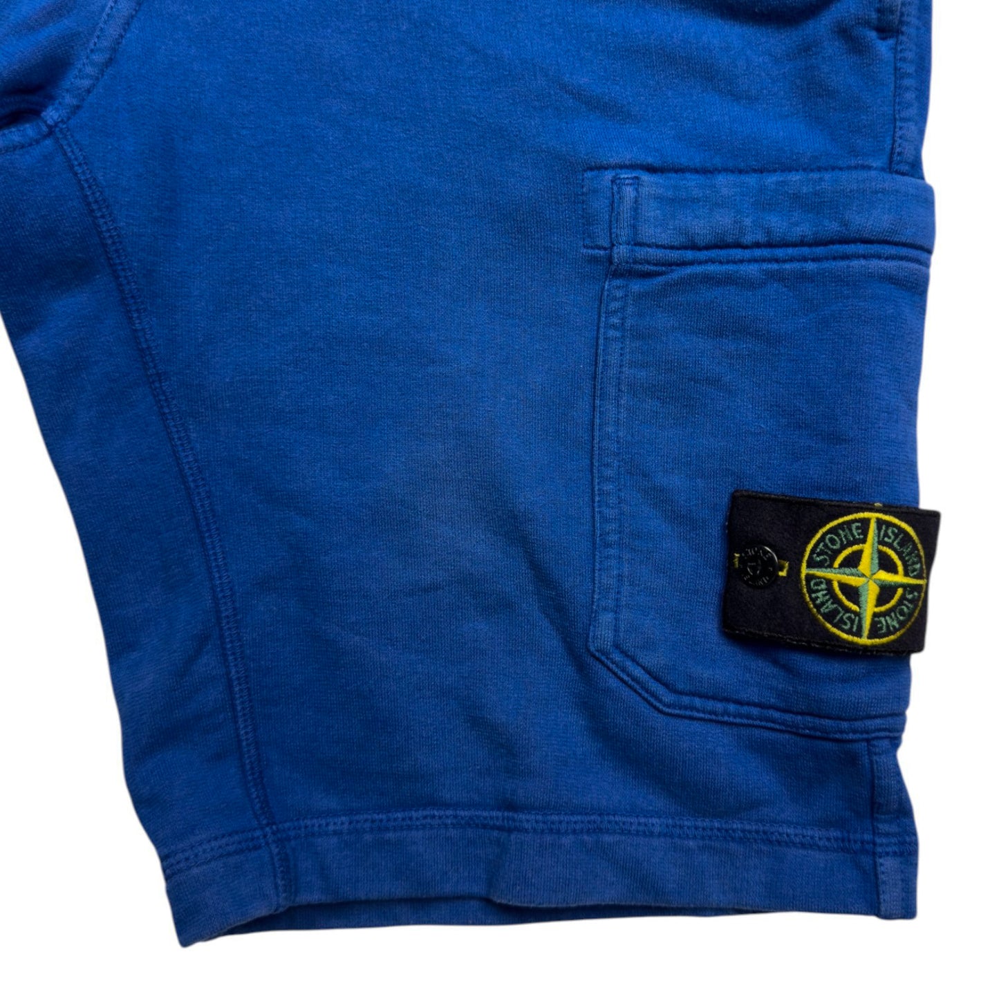 S/S 16 Stone Island Cotton Jersey Cargo Shorts - Blue
