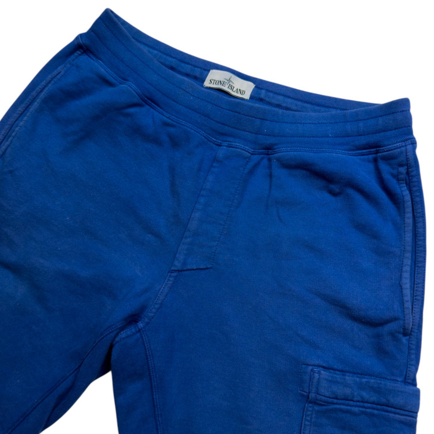S/S 16 Stone Island Cotton Jersey Cargo Shorts - Blue