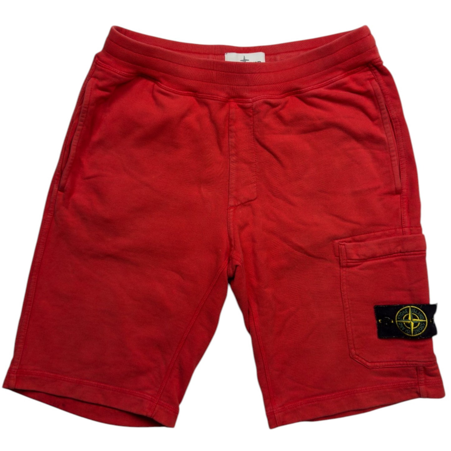 S/S 16 Stone Island Cotton Jersey Cargo Shorts - Red