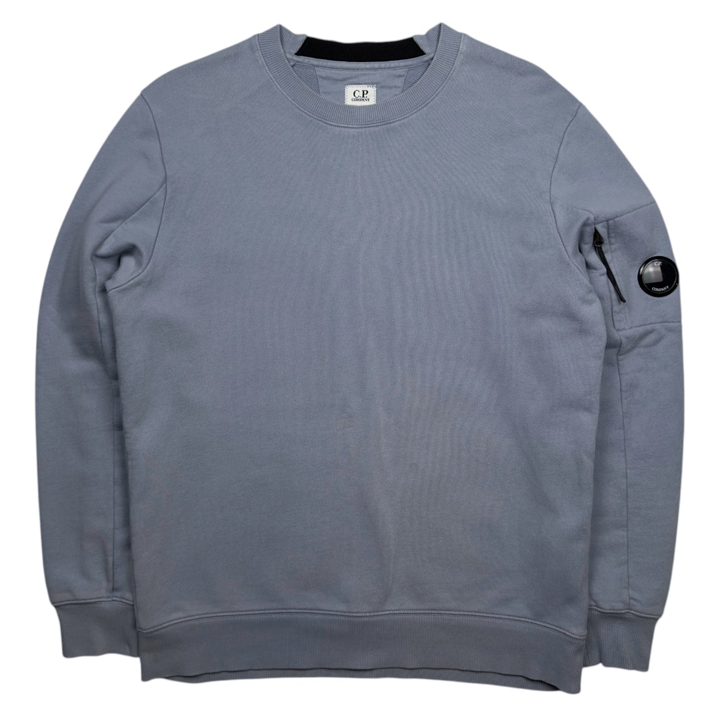 C.P. Company Diagonal Raised Fleece Crewneck Sweater - Slate Blue