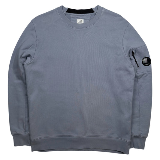 C.P. Company Diagonal Raised Fleece Crewneck Sweater - Slate Blue