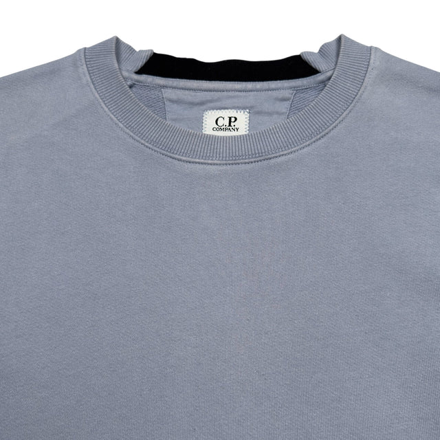 C.P. Company Diagonal Raised Fleece Crewneck Sweater - Slate Blue