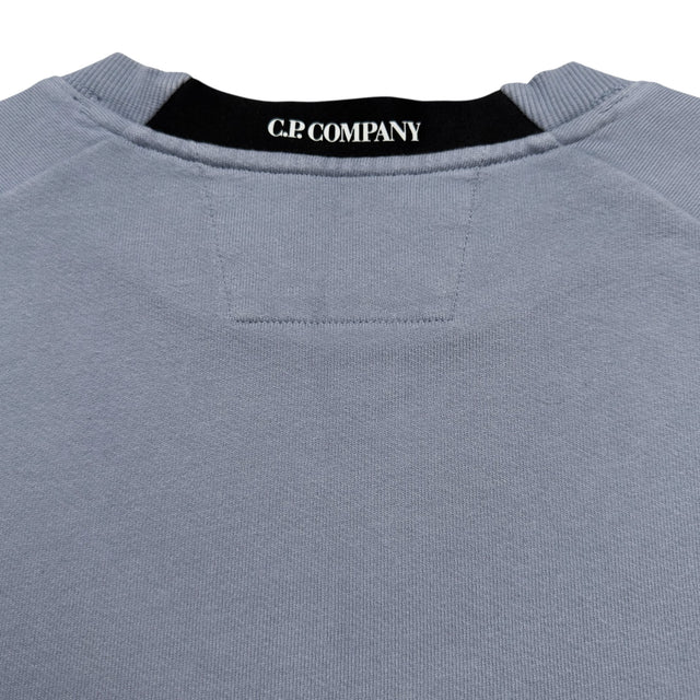 C.P. Company Diagonal Raised Fleece Crewneck Sweater - Slate Blue