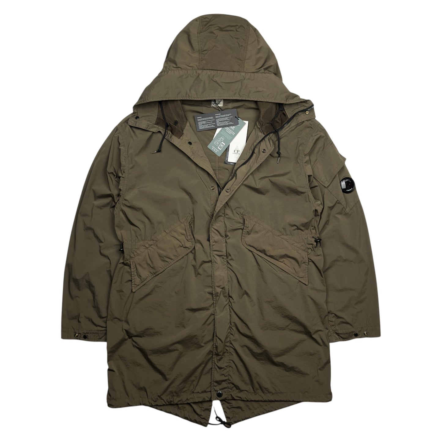 C.P. Company Nycra Fishtail Parka - Dark Khaki Green