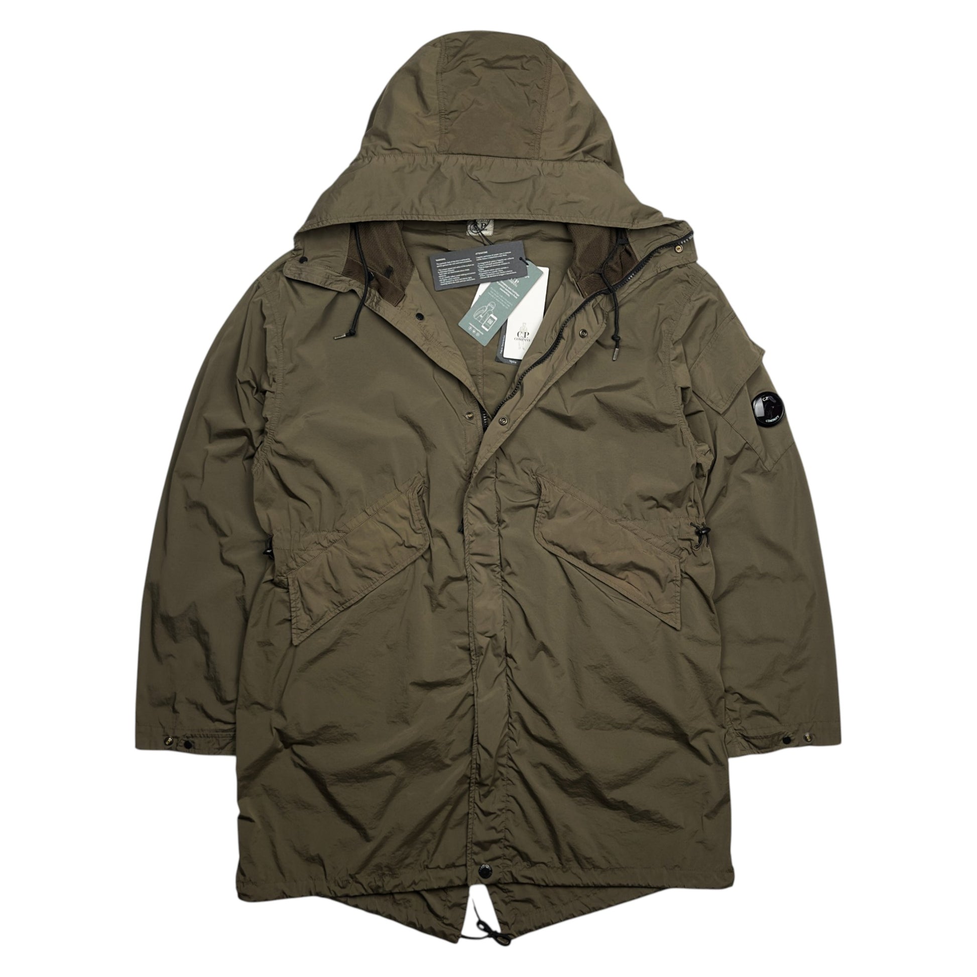 C.P. Company Nycra Fishtail Parka - Dark Khaki Green
