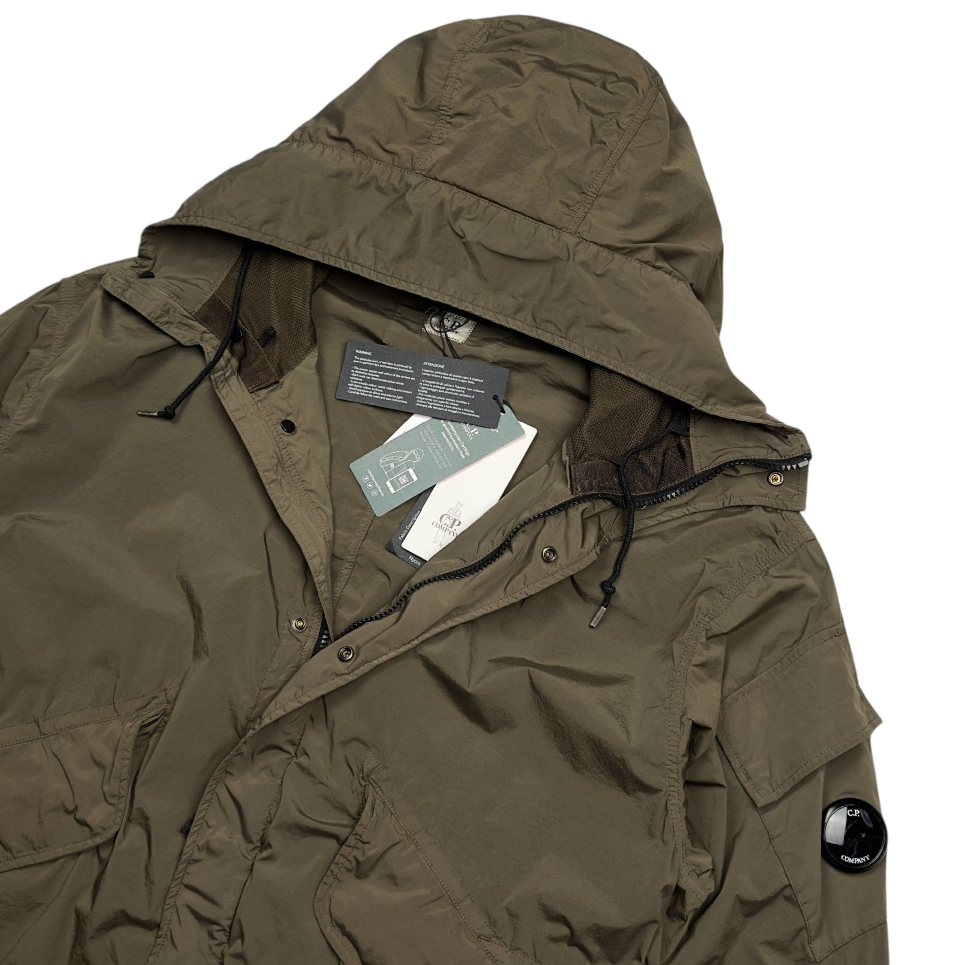 C.P. Company Nycra Fishtail Parka - Dark Khaki Green