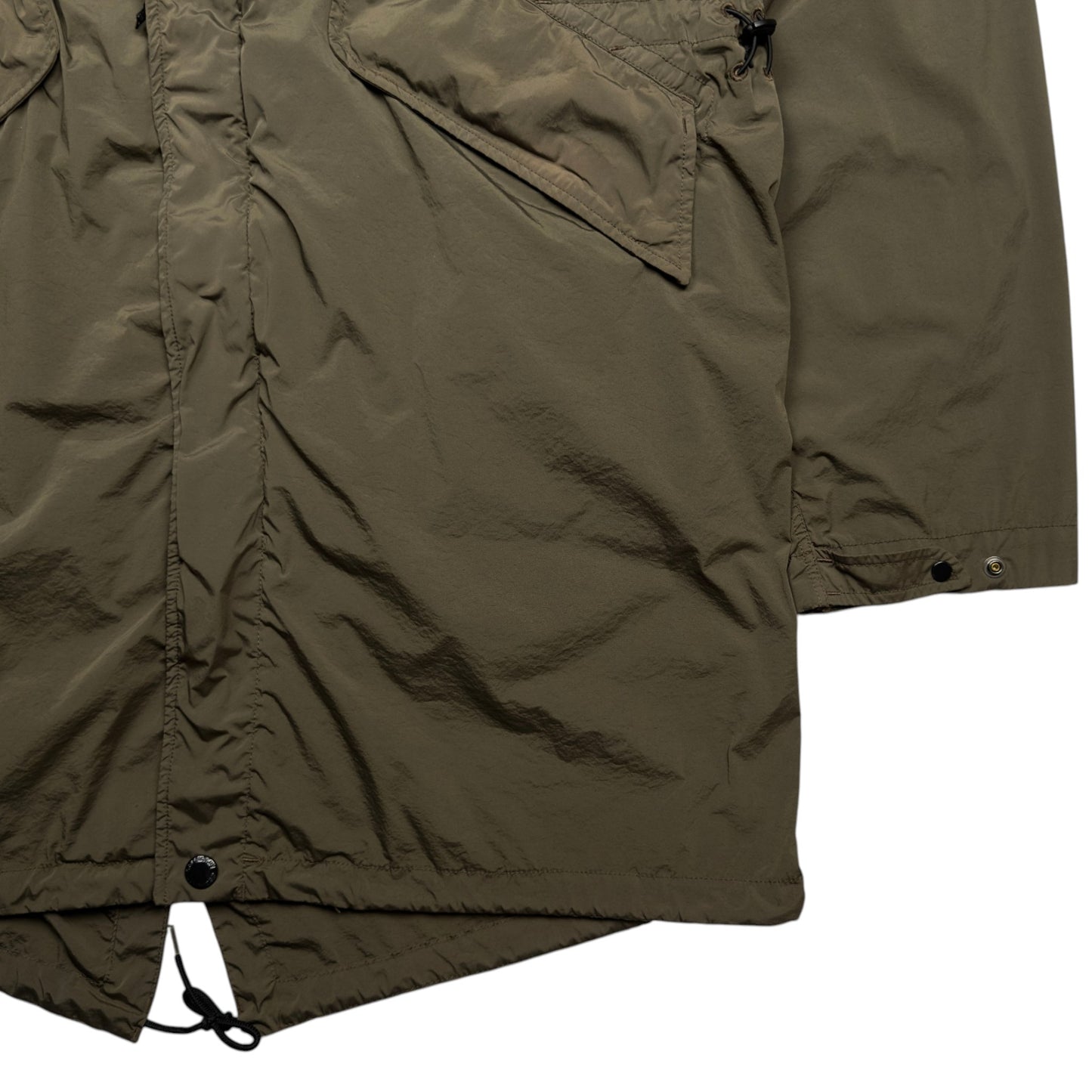C.P. Company Nycra Fishtail Parka - Dark Khaki Green