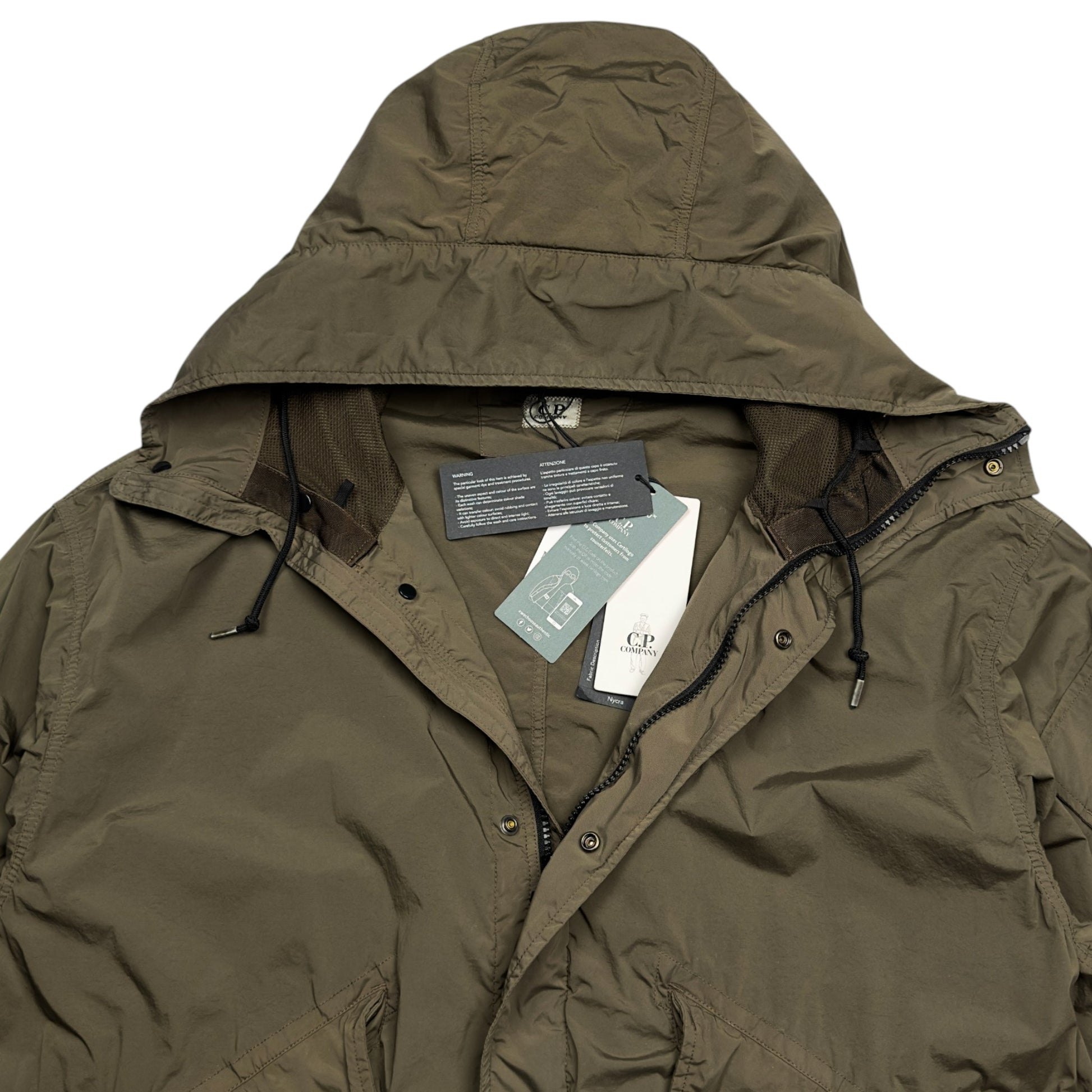 C.P. Company Nycra Fishtail Parka - Dark Khaki Green