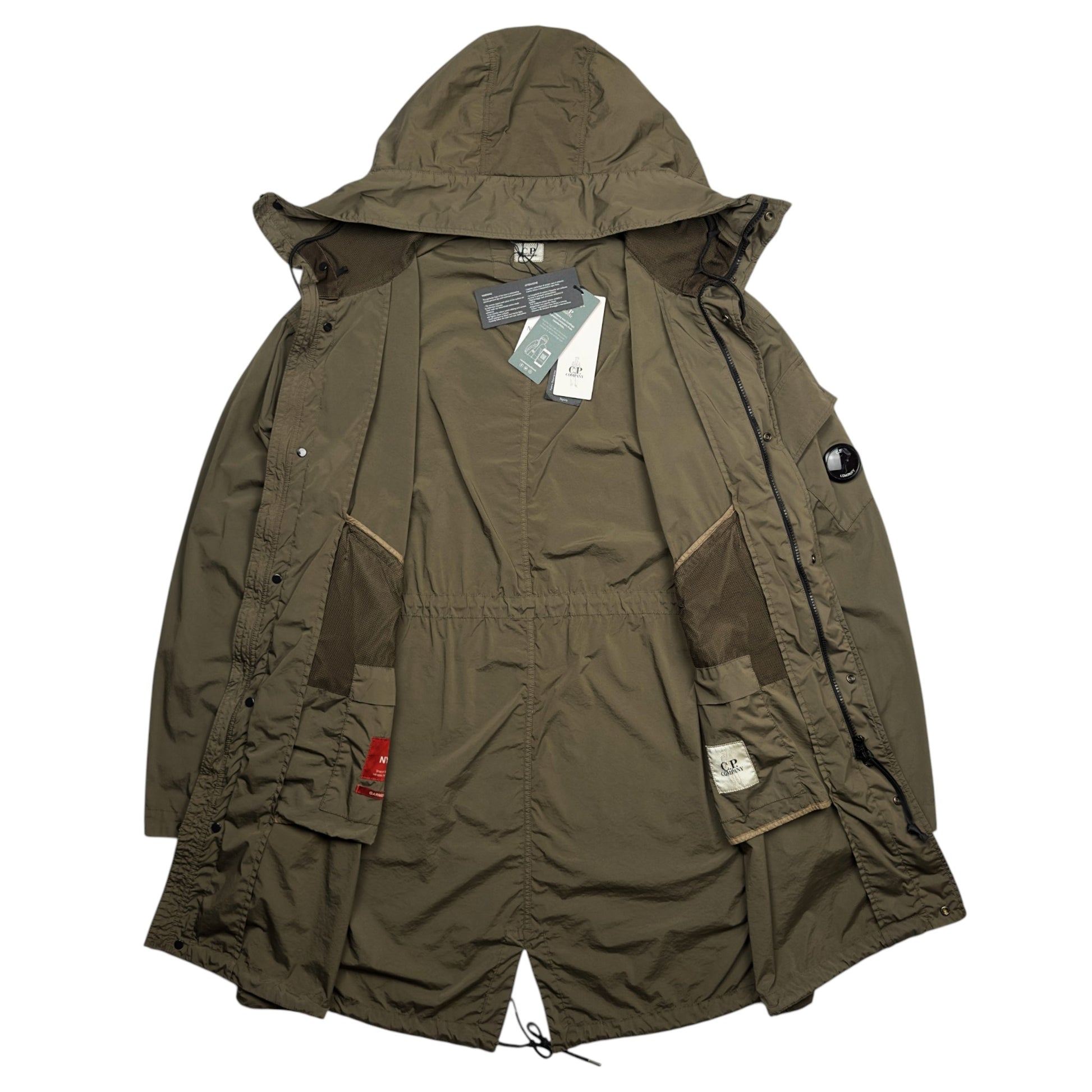 C.P. Company Nycra Fishtail Parka - Dark Khaki Green