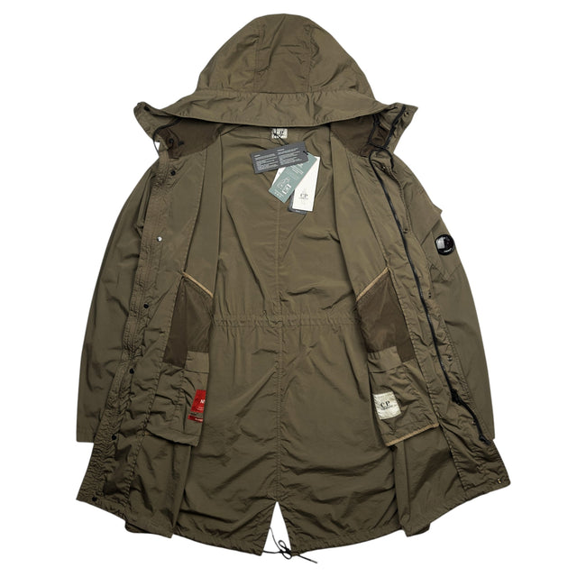 C.P. Company Nycra Fishtail Parka - Dark Khaki Green