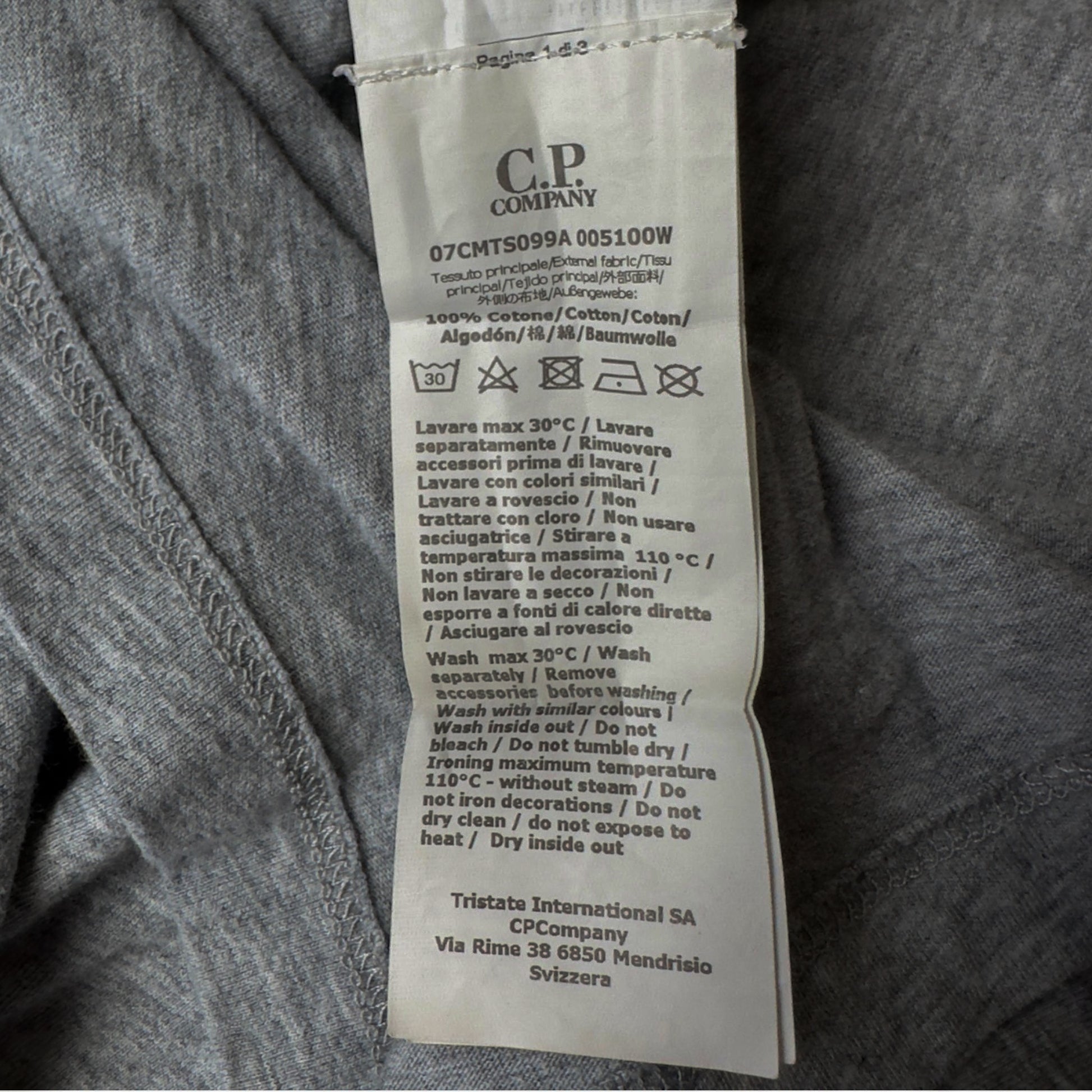 C.P. Company Big Stitch Logo T-Shirt - Grey