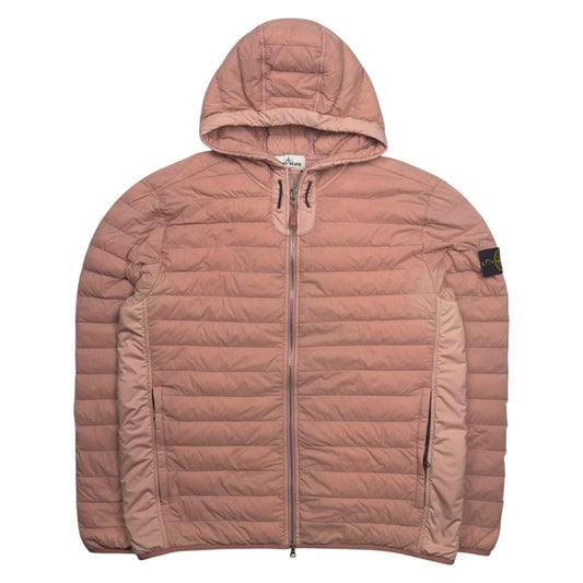 S/S 21 Stone Island Loom Woven Down Chambers Stretch Nylon Down TC Puffer Jacket - Pink