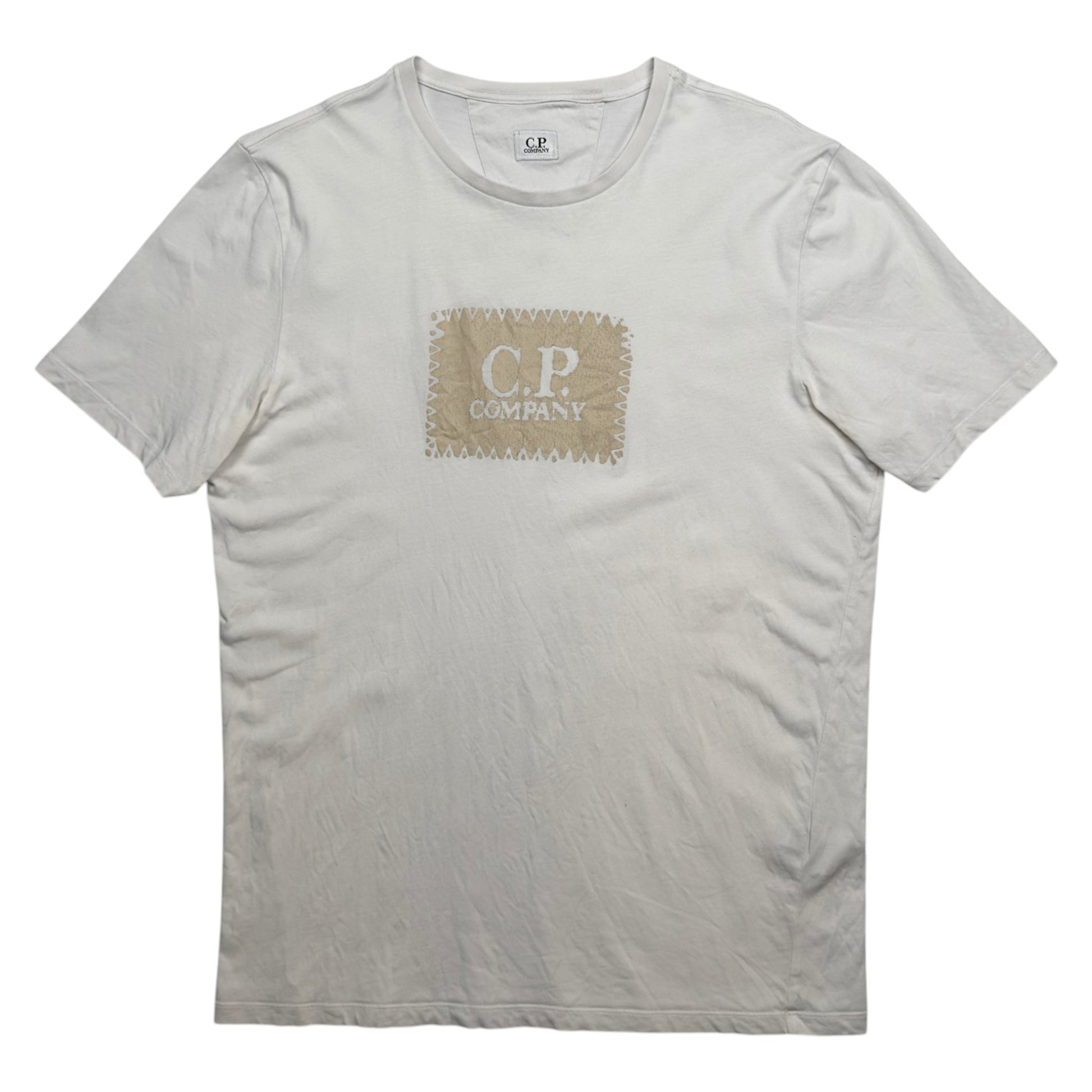 C.P. Company Big Stitch Logo T-Shirt - White Gold