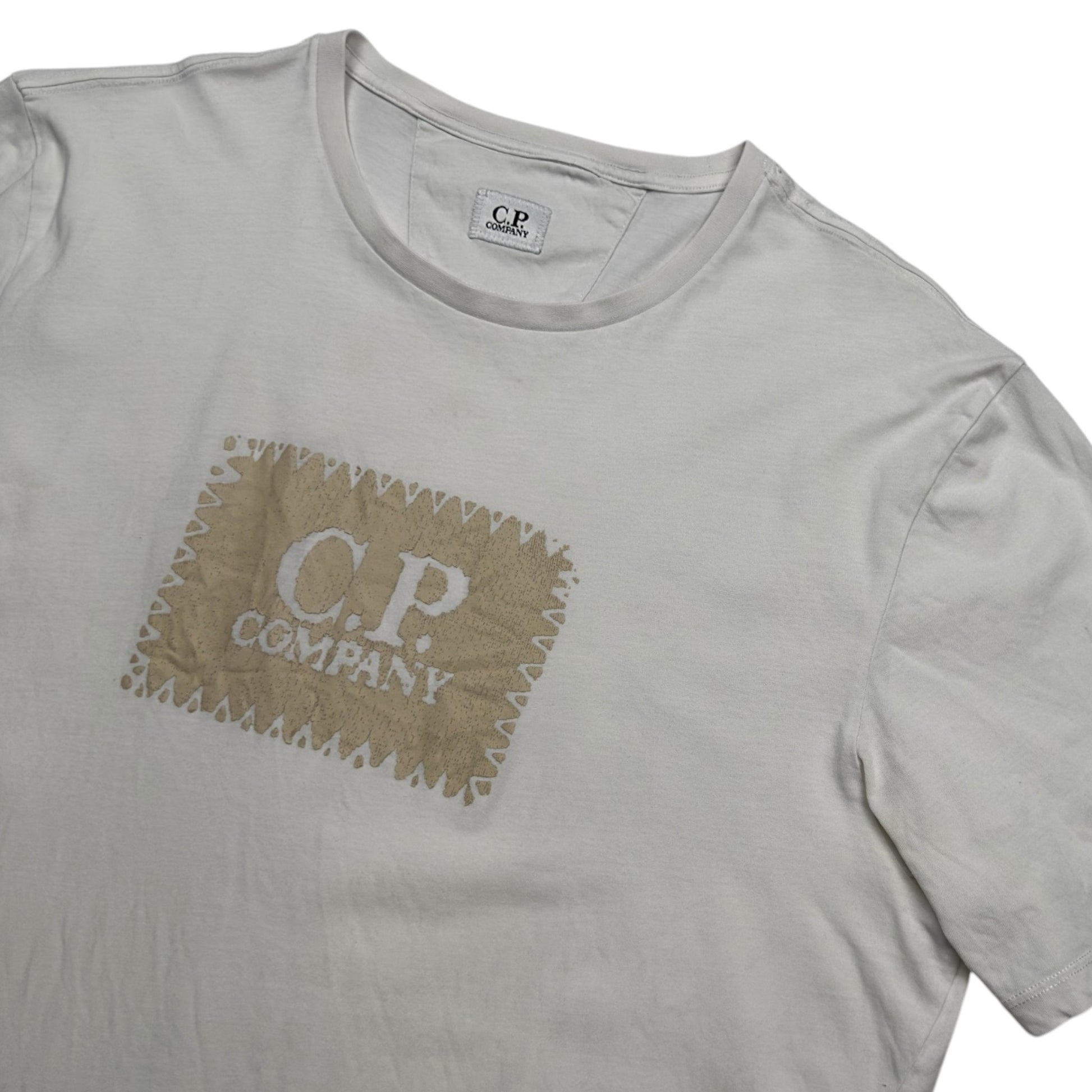 C.P. Company Big Stitch Logo T-Shirt - White Gold