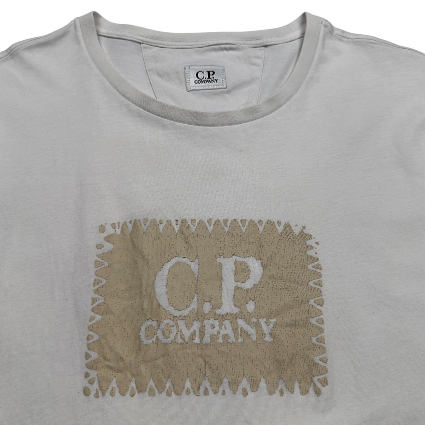 C.P. Company Big Stitch Logo T-Shirt - White Gold