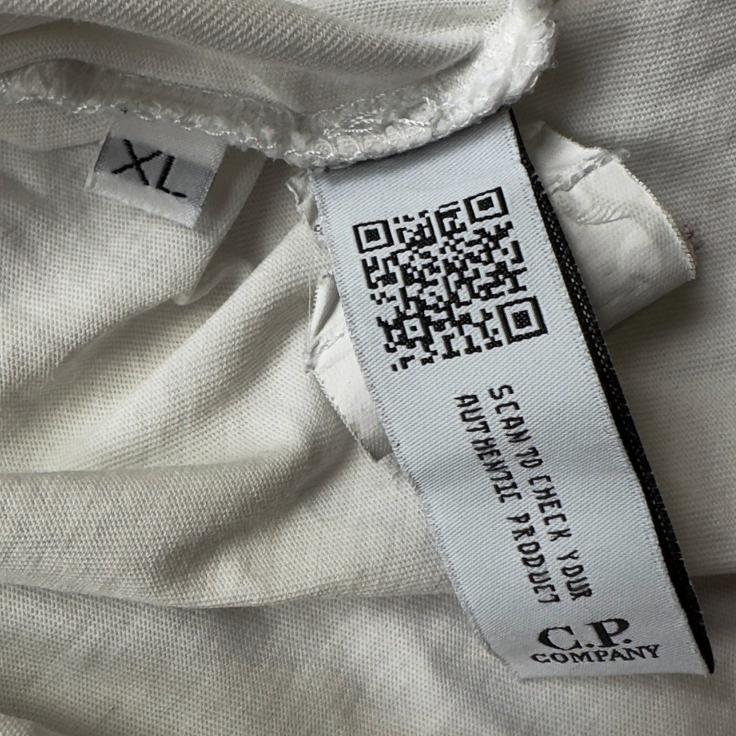 C.P. Company Big Stitch Logo T-Shirt - White Gold