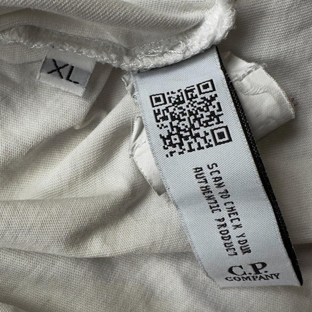 C.P. Company Big Stitch Logo T-Shirt - White Gold