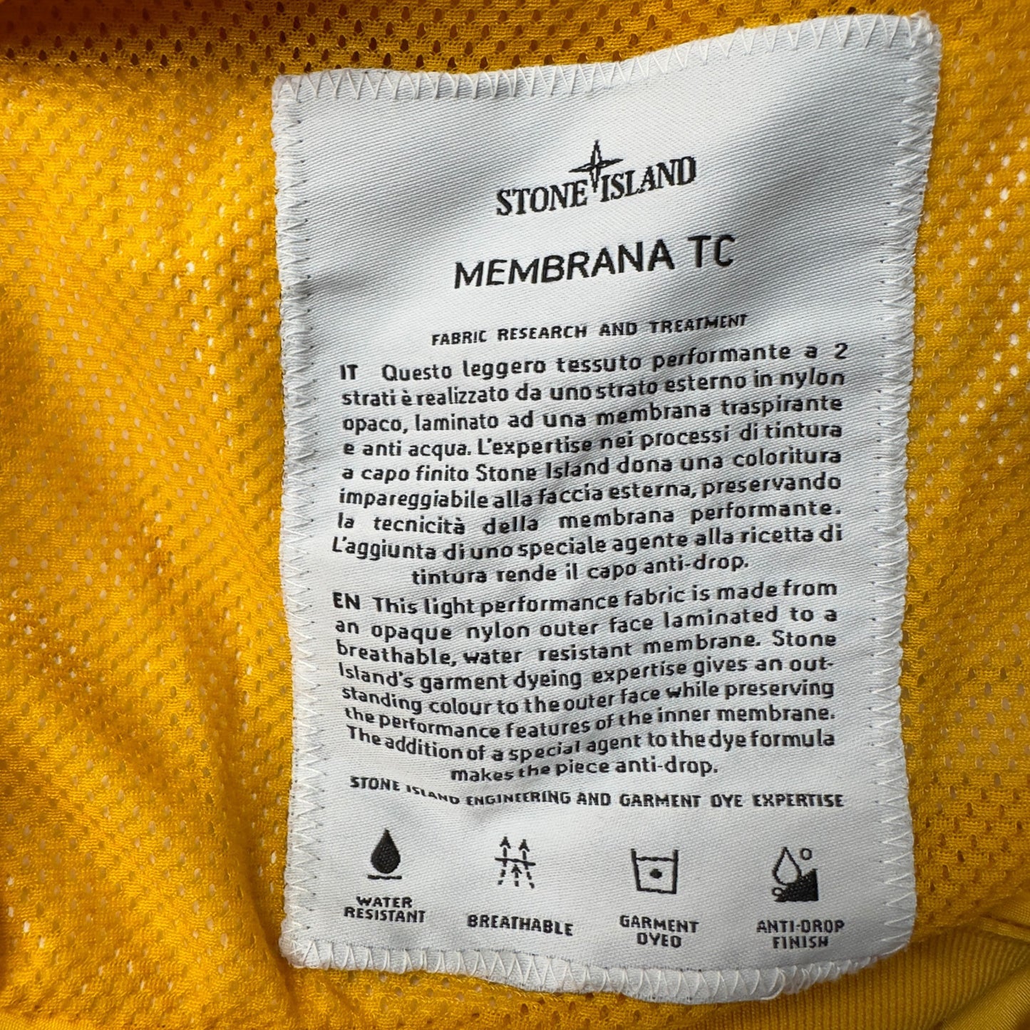 S/S 12 Stone Island Membrana TC Pullover Jacket / Smock - Yellow