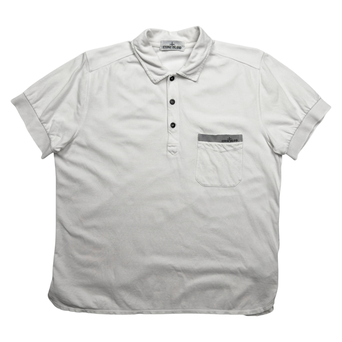 S/S 15 Stone Island Chest Pocket Polo Shirt - White