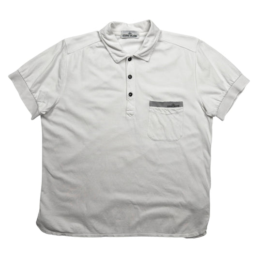S/S 15 Stone Island Chest Pocket Polo Shirt - White